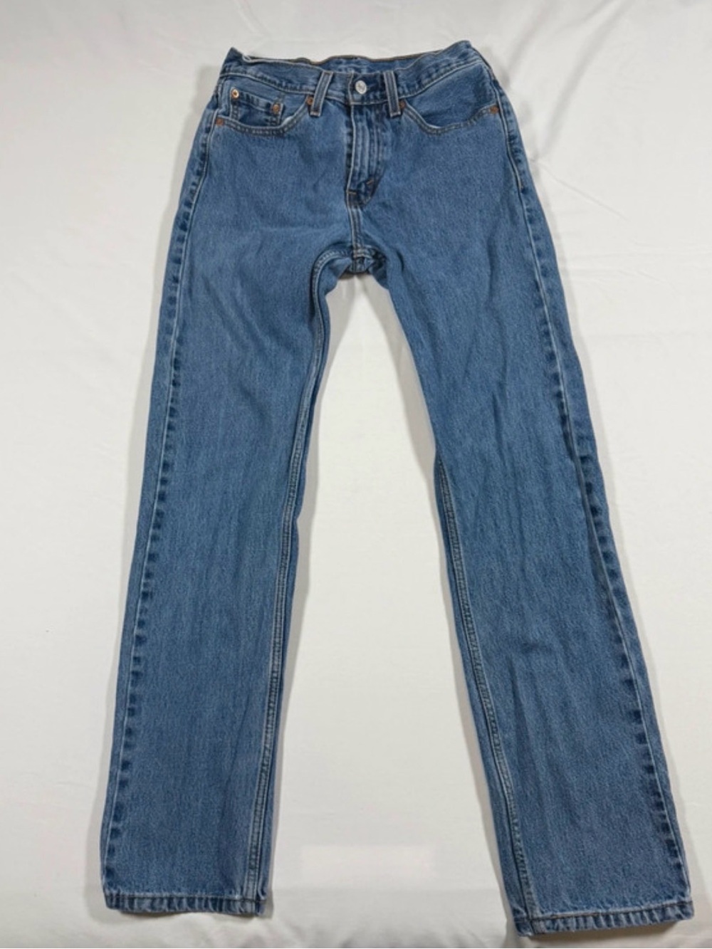 Levi’s 505 Straight Leg Blue Denim Jeans Mens 29x34 Cowboy Classic Red Tab EUC - Picture 1 of 7